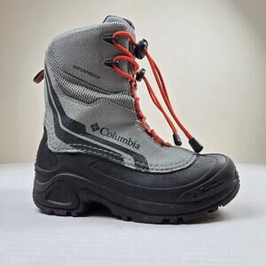Columbia Bugaboot Plus IV Omni-Heat 400g Youth Sz 1 Snow Boots Gray Black Orange